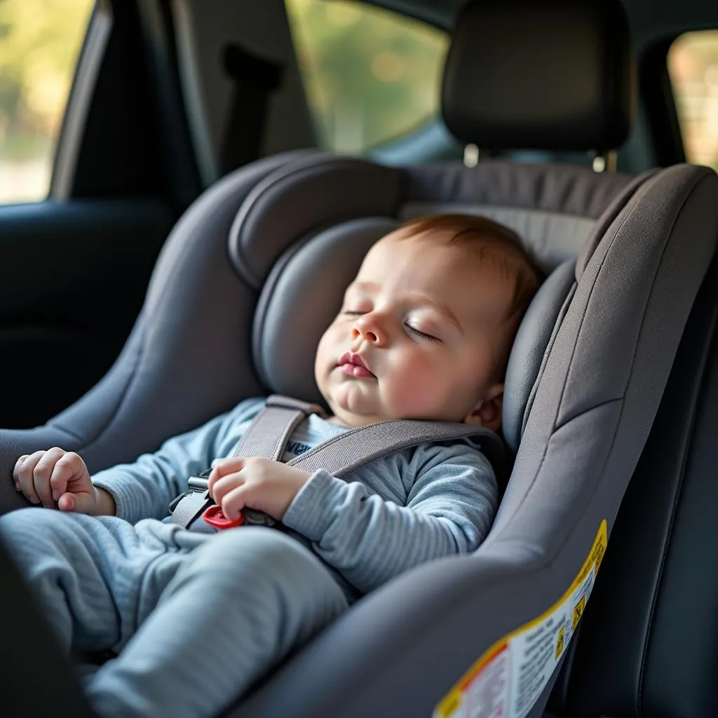 Peaceful Baby in Car Seat