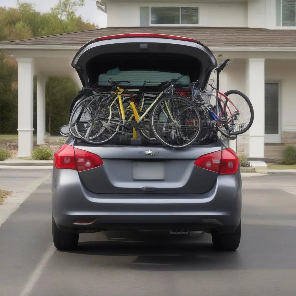 Hitch-mounted car bike rack