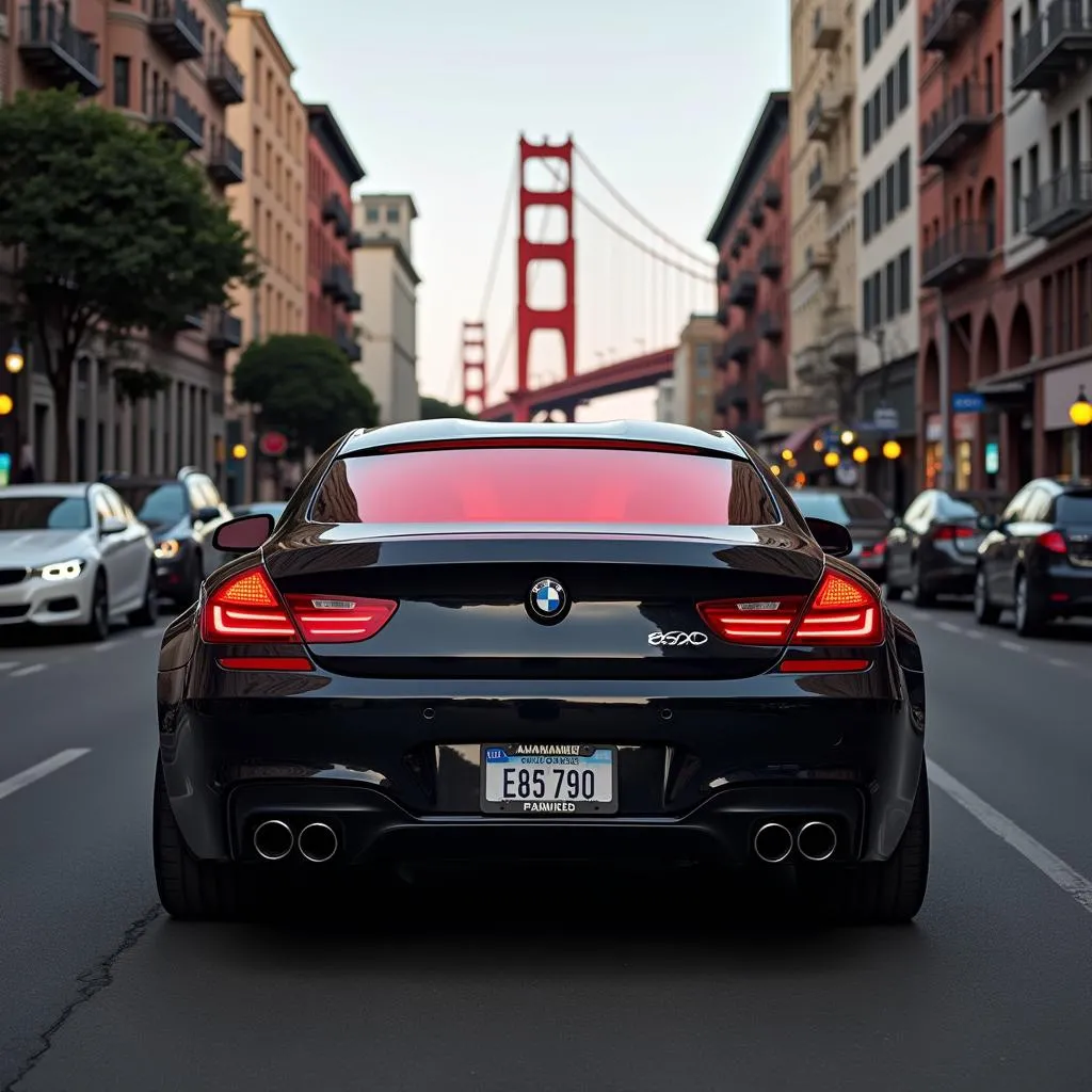 Black Car with Red Tint Parked in San Francisco 