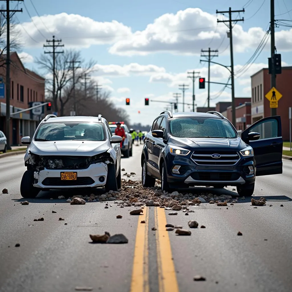 Car Accident Scene in Blue Springs MO