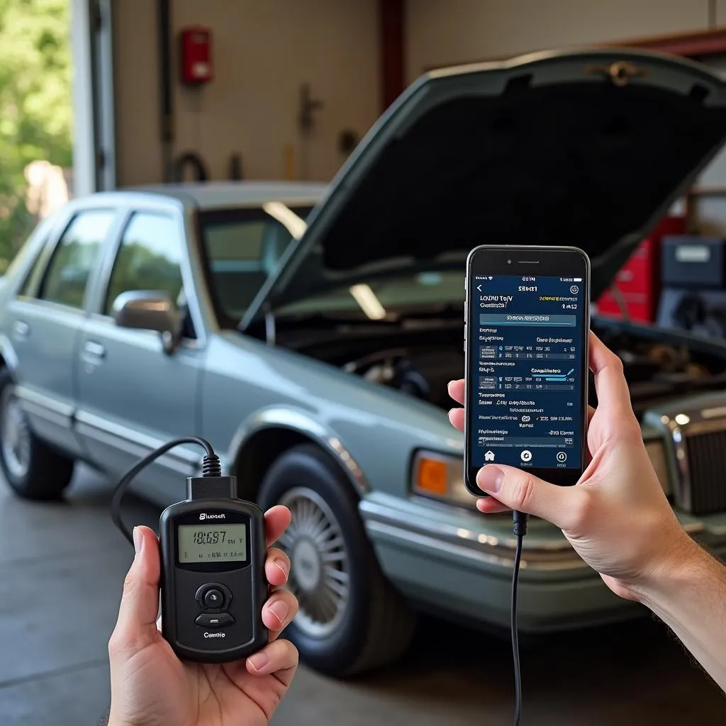 Bluetooth OBD1 Scan Tool Connected to a 1994 Lincoln Continental