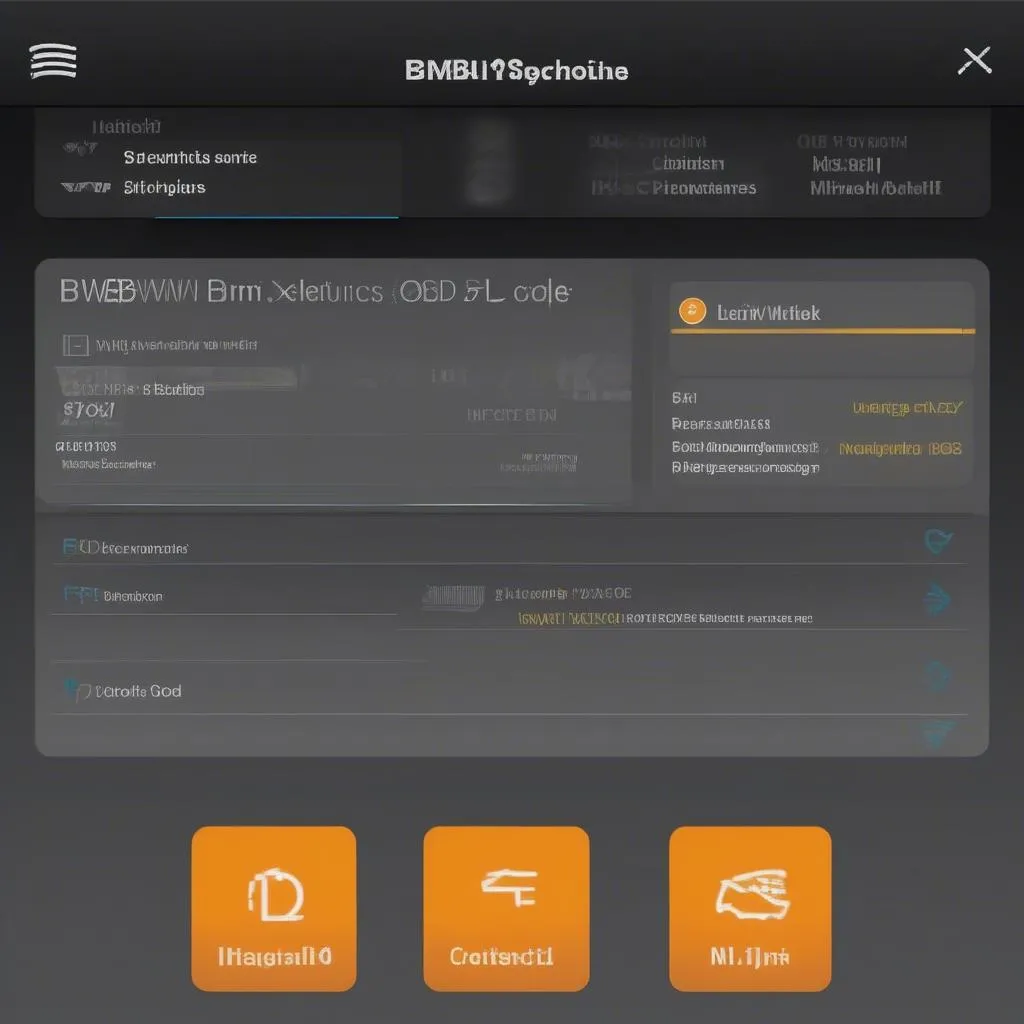 BMW OBD Code Reader App Interface