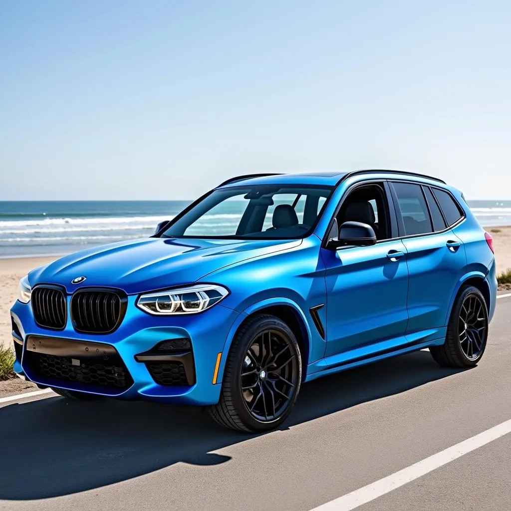 Vibrant Blue BMW X3 Car Wrap