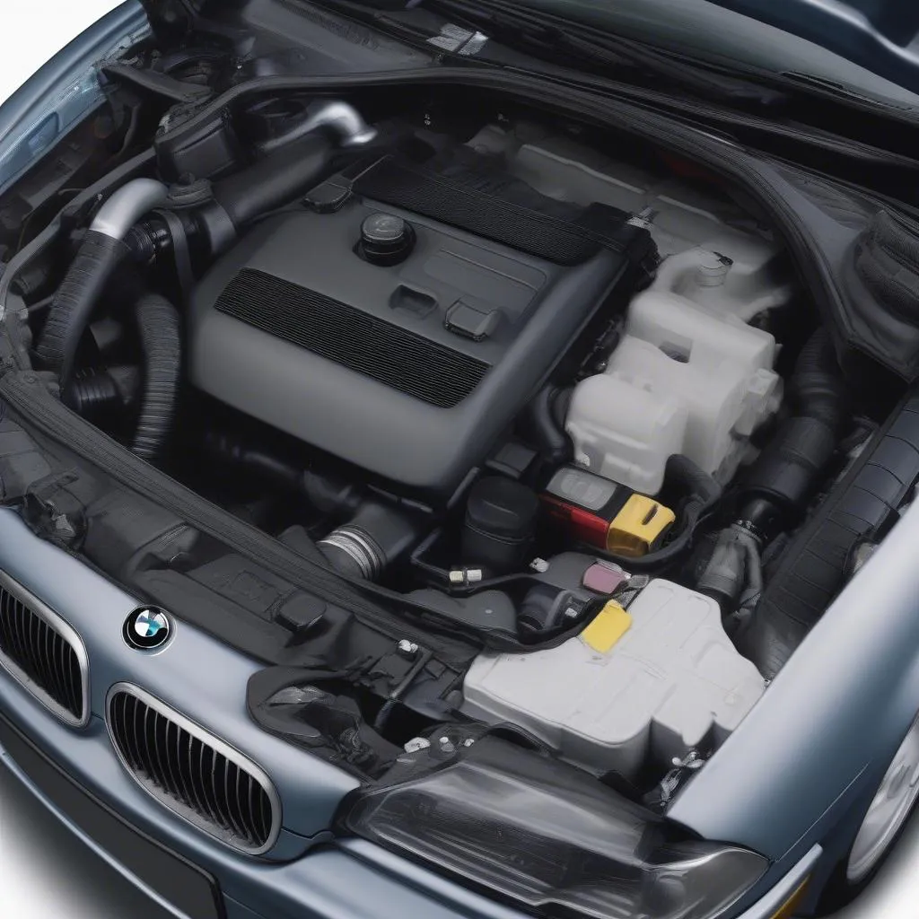 BMW E39 Engine Bay with OBD-II Connector