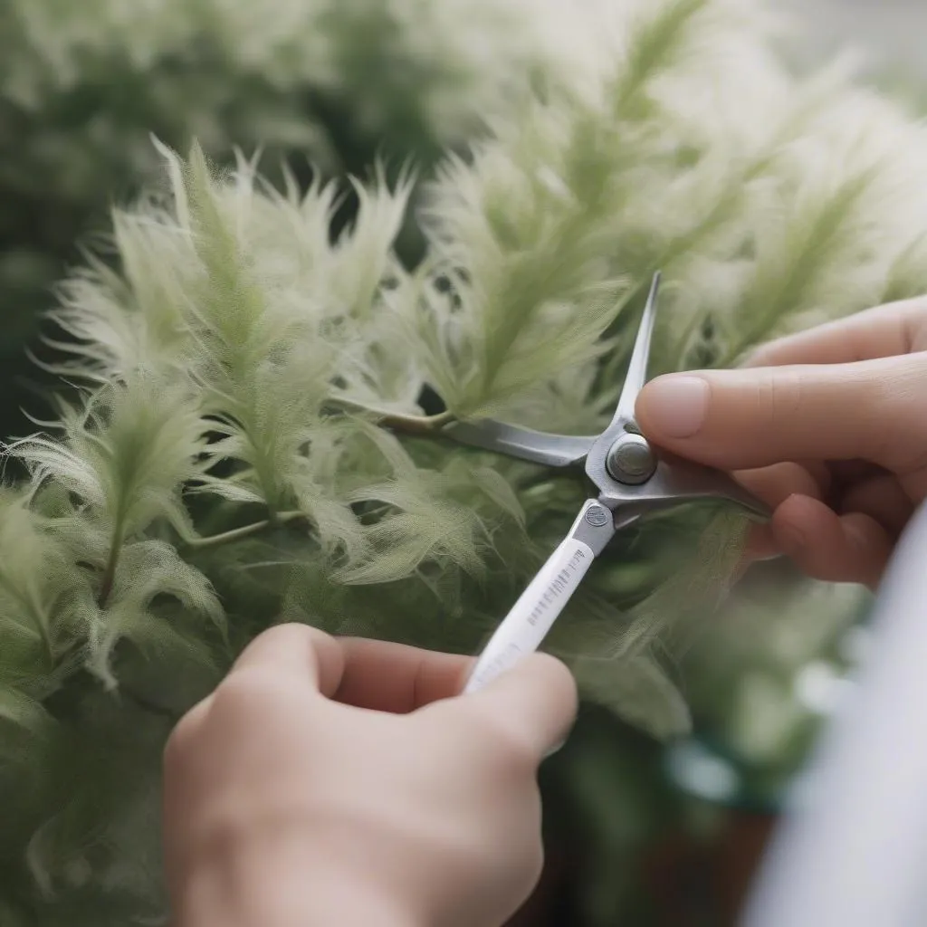 Pruning a Bridal Veil plant