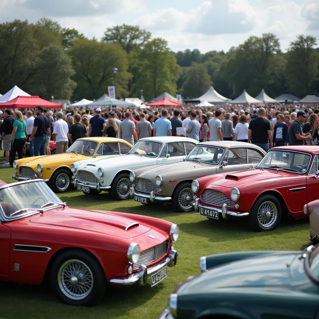 Enthusiasts at a British Car Show