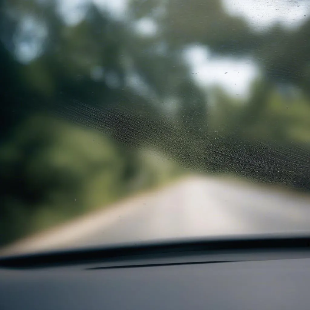 bug splatter on windshield