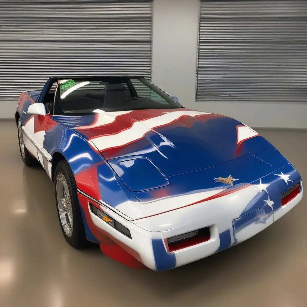 1990 Corvette C4 Indy Pace Car, red white and blue livery