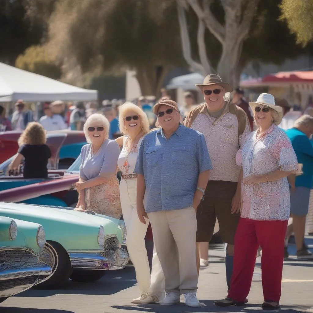 Happy Car Enthusiasts Enjoying a Camarillo Car Show