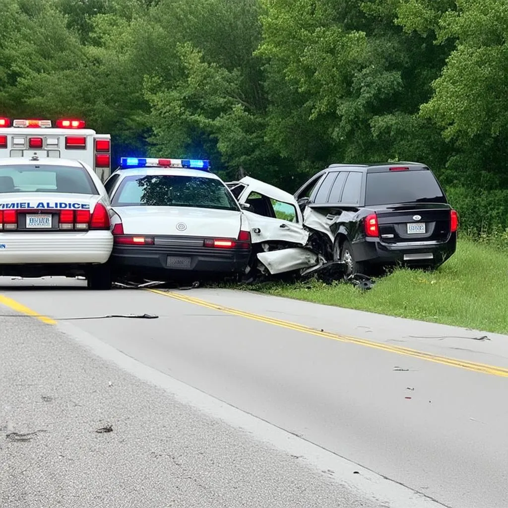 Car Accident Scene in Campbellsport