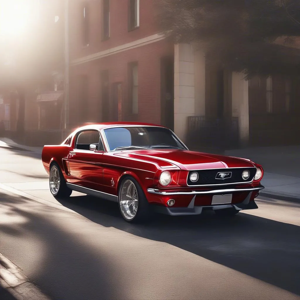 Ford Mustang with candy color paint