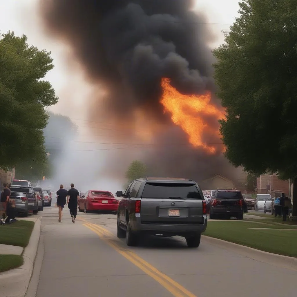 A car fire in Columbus Ohio