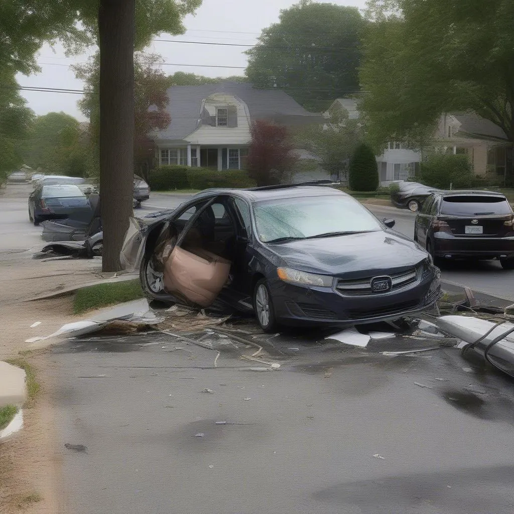 Bethpage Car Accident Scene