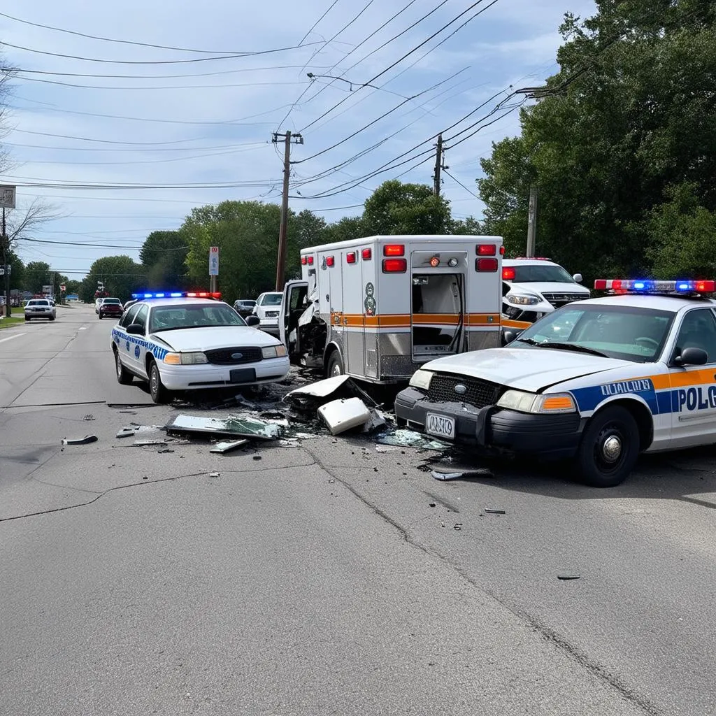 Car Accident Scene in Chicopee, MA