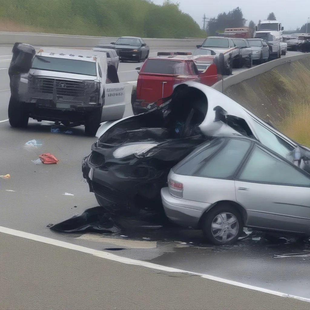 Car accident on I-205