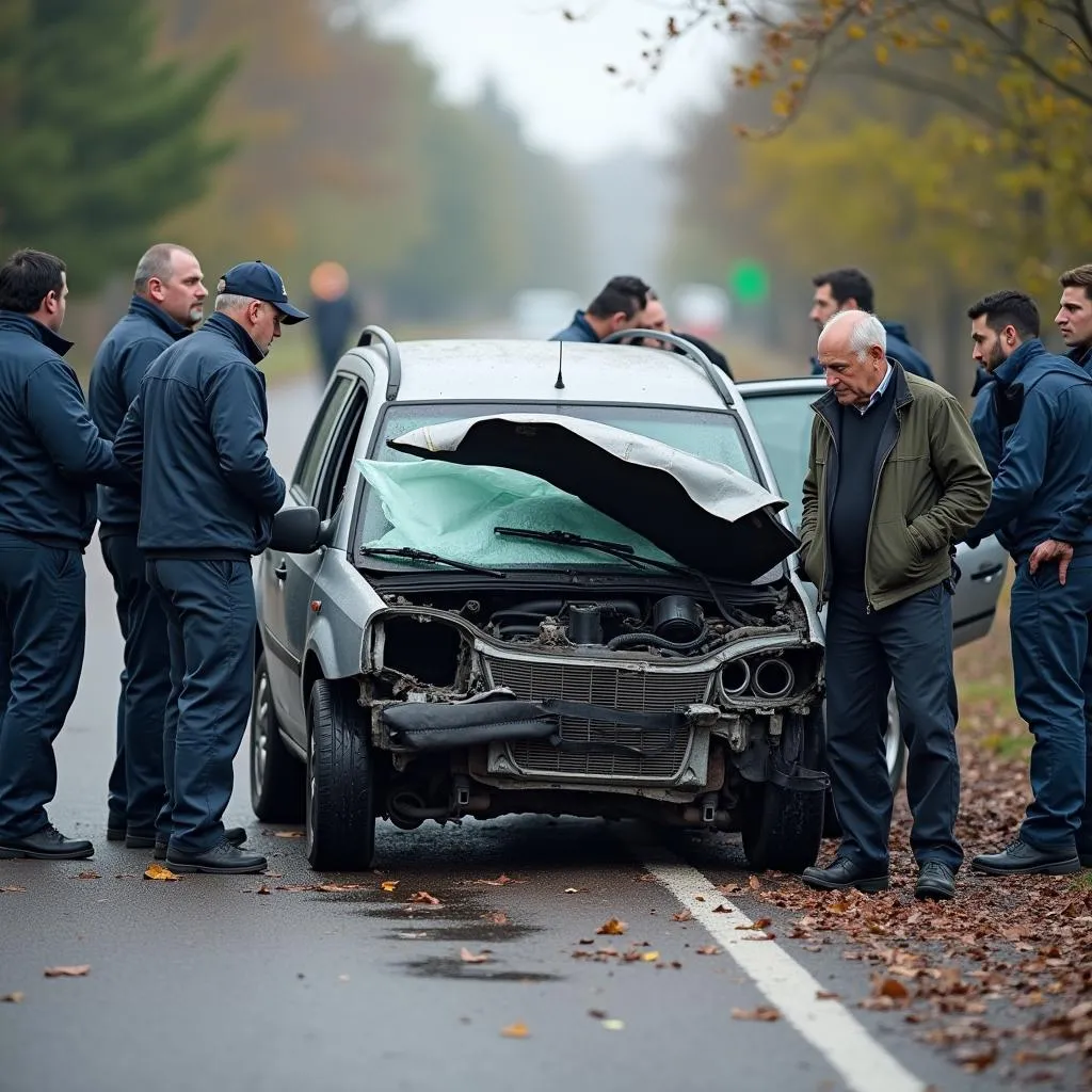 Car Accident Investigation Scene