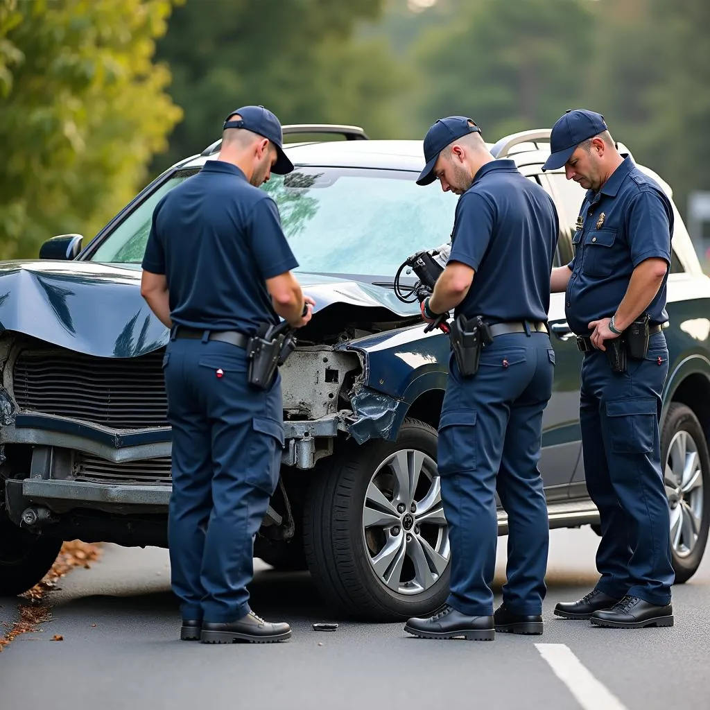 Car Accident Investigation Scene