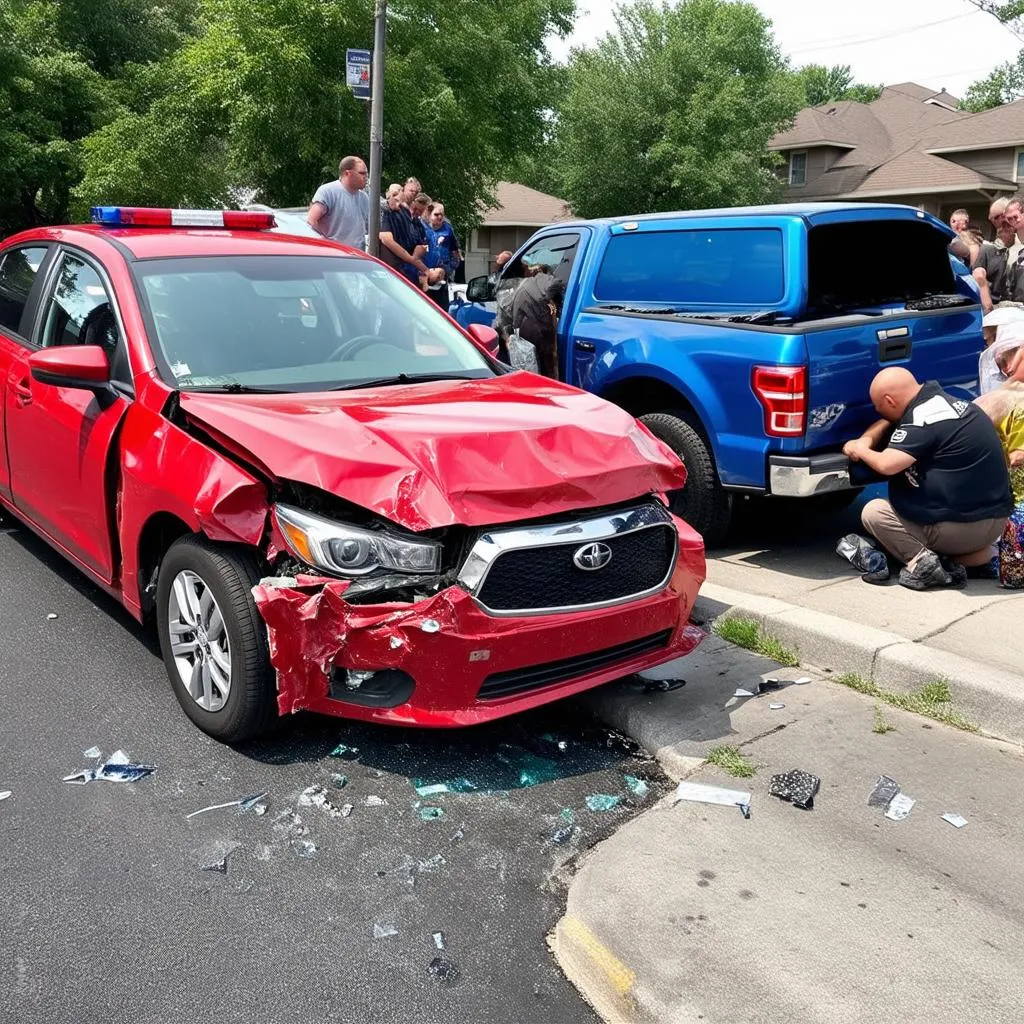 Car Accident on a Residential Street