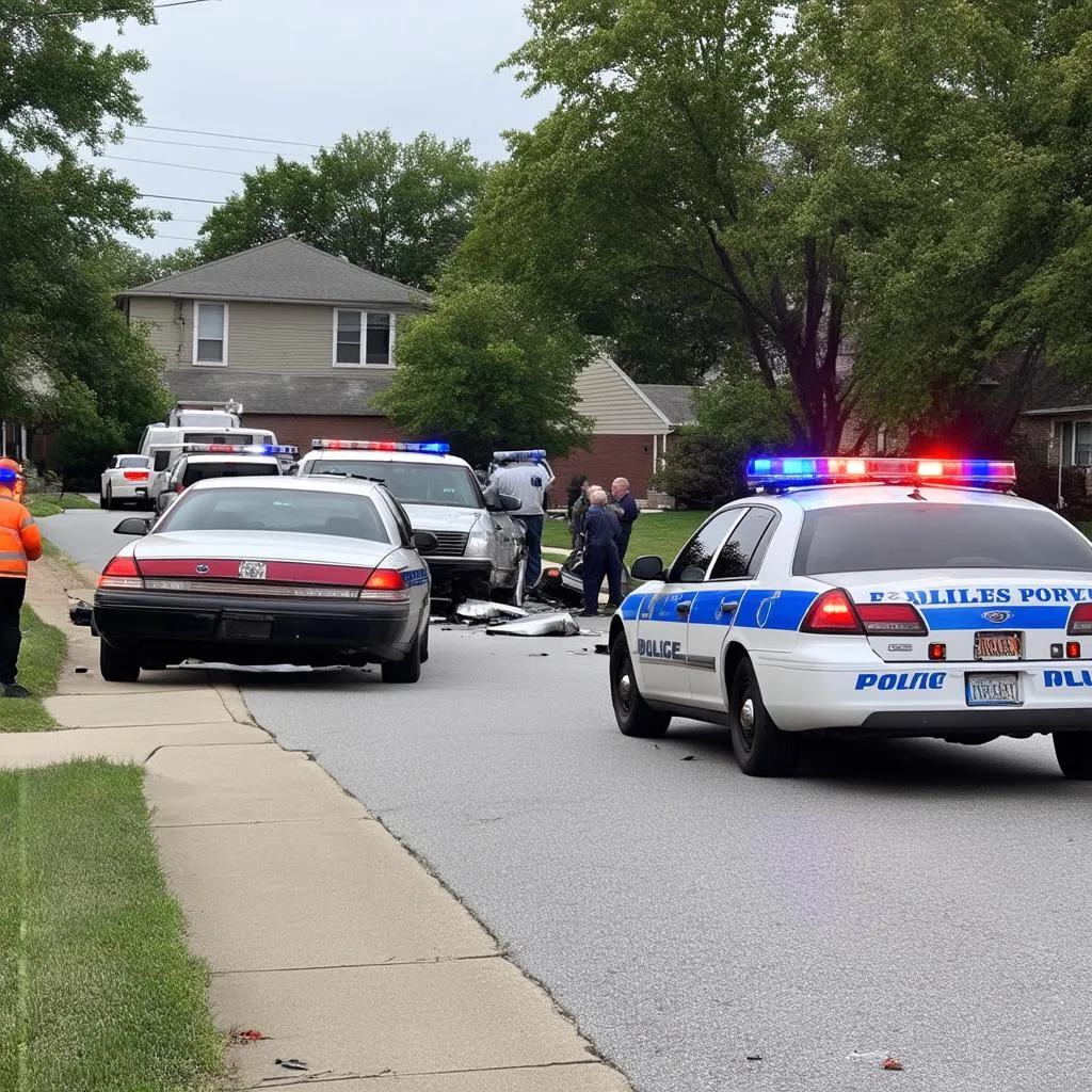 Car Accident Scene in Niles, MI