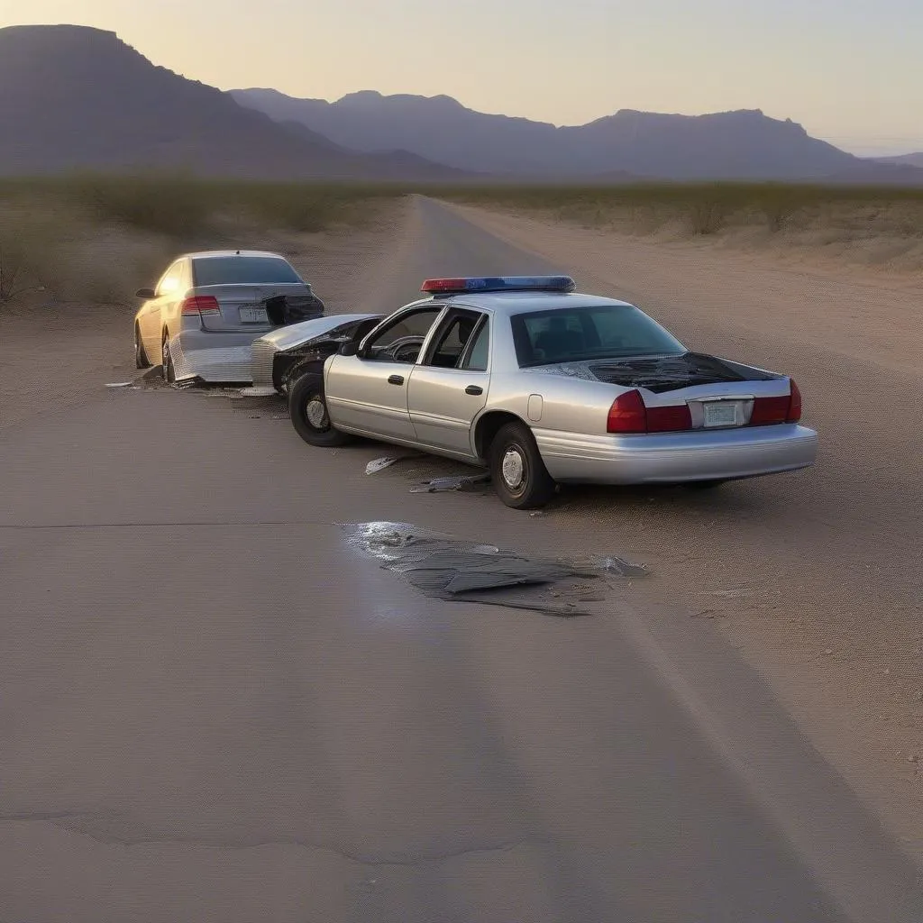 Car Accident on Desert Highway