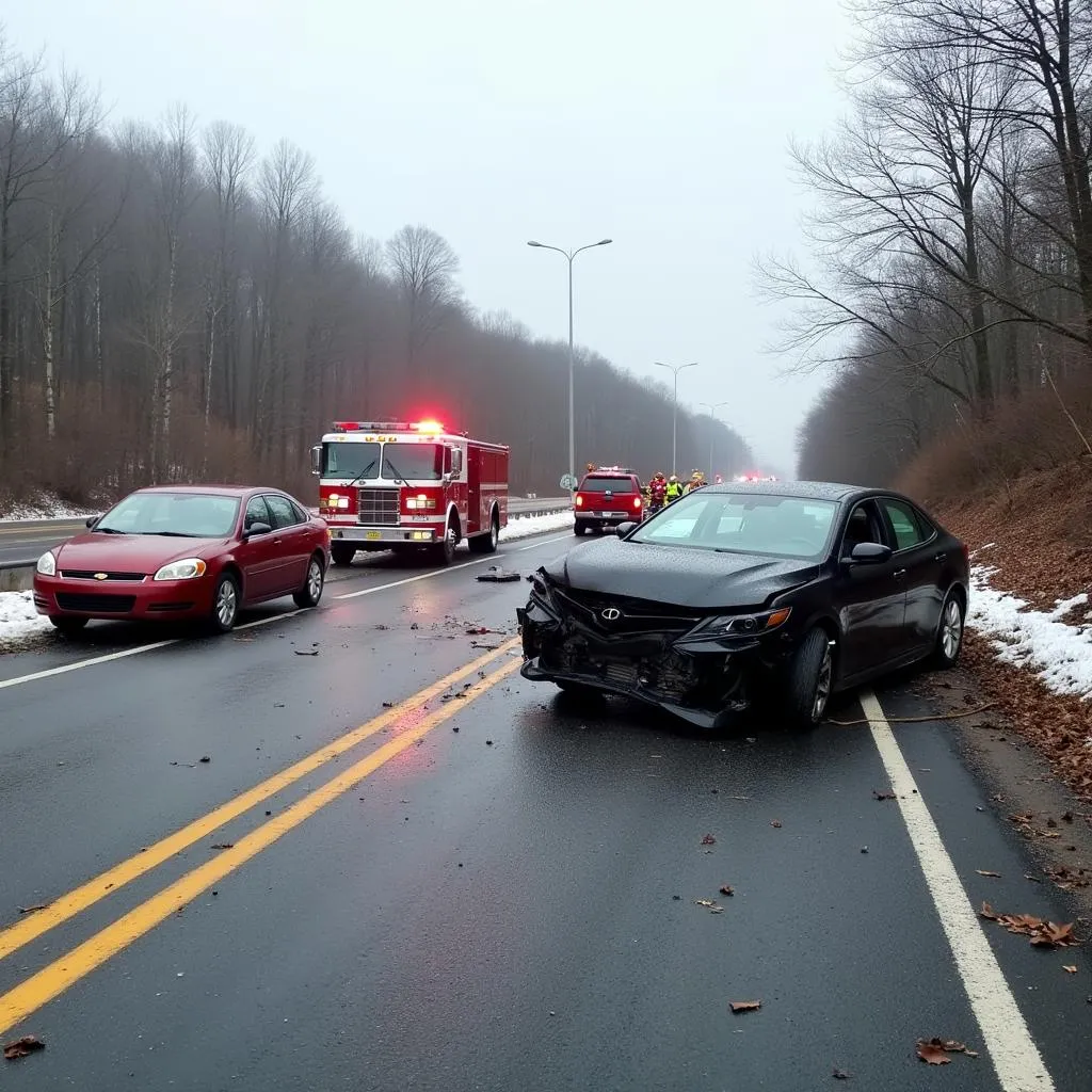 Car Accident Scene in Brickerville, PA