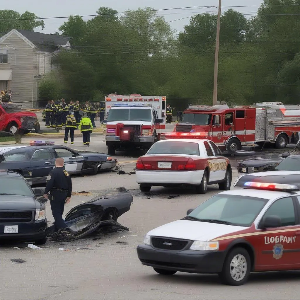 Car Accident Scene in Logansport, Indiana