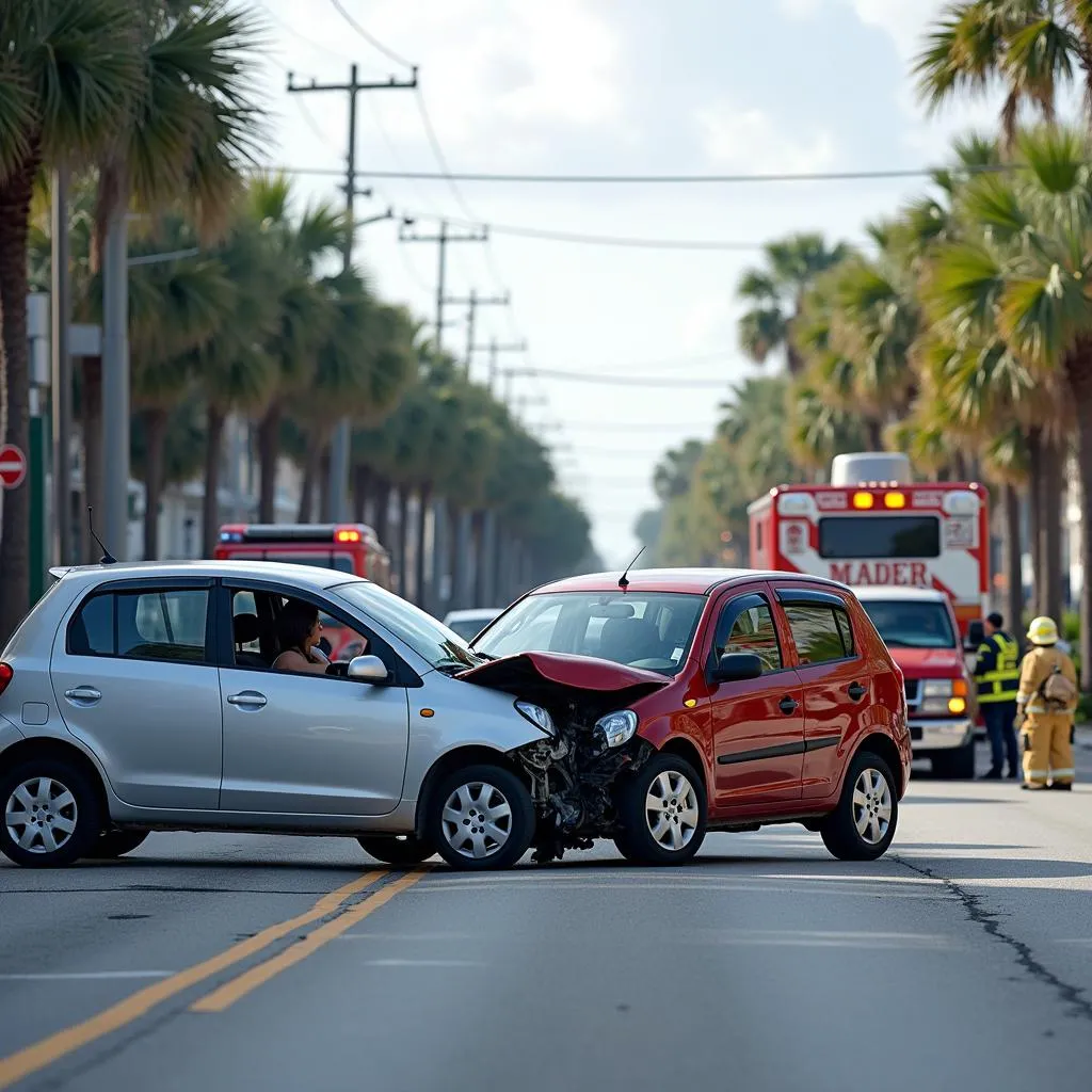 Car Accident Scene in Panama City, FL