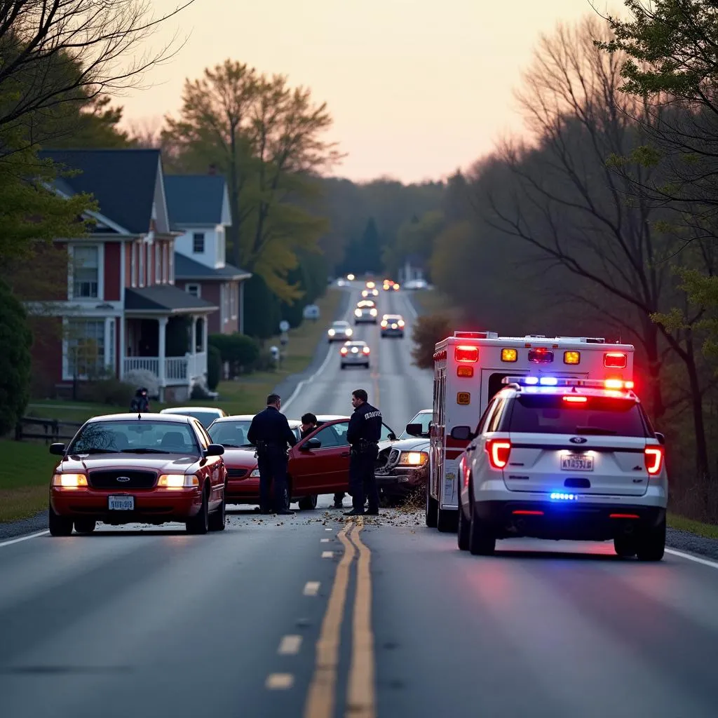 Rhode Island Car Accident Scene