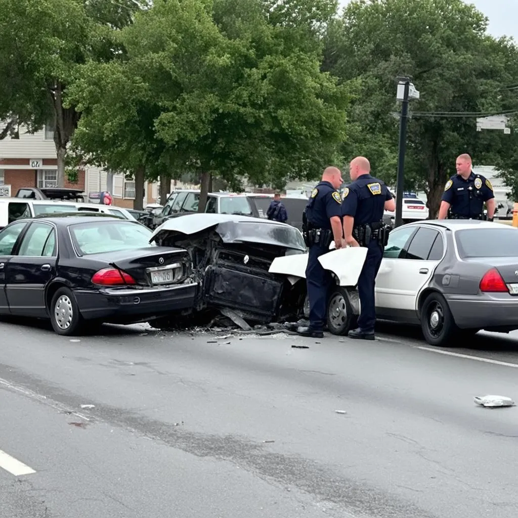 Car Accident on a Busy Street