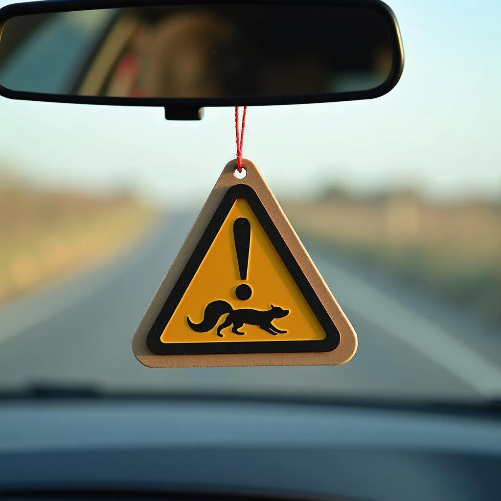 Car Air Freshener Hanging from Rearview Mirror