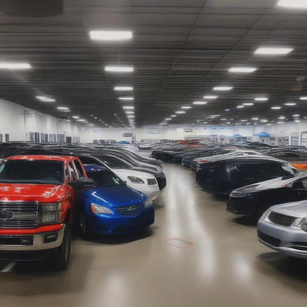 A car dealership in Springfield, IL, conducting a thorough inspection of a vehicle before it's offered at an auction.