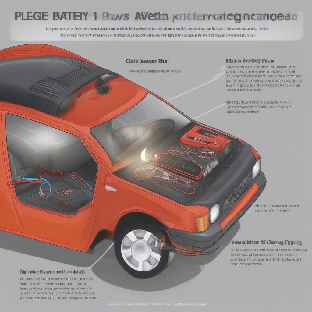 Car battery starting an engine