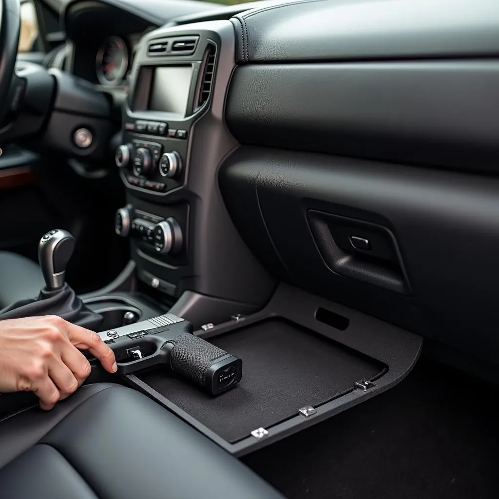 Car Center Console Gun Safe Installation