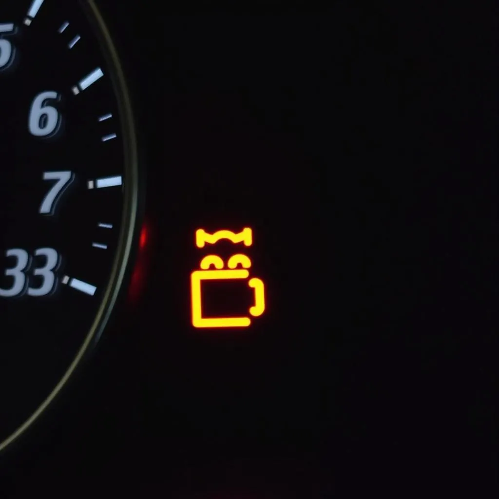 Car Dashboard Lit Up with Multiple Warning Lights