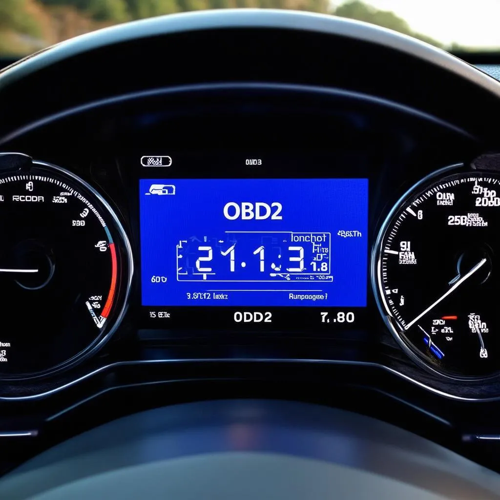 OBD2 Data Display on Car Dashboard