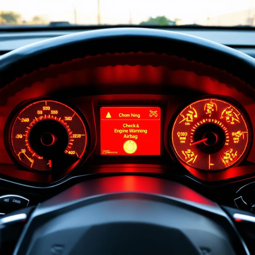 Car dashboard warning lights