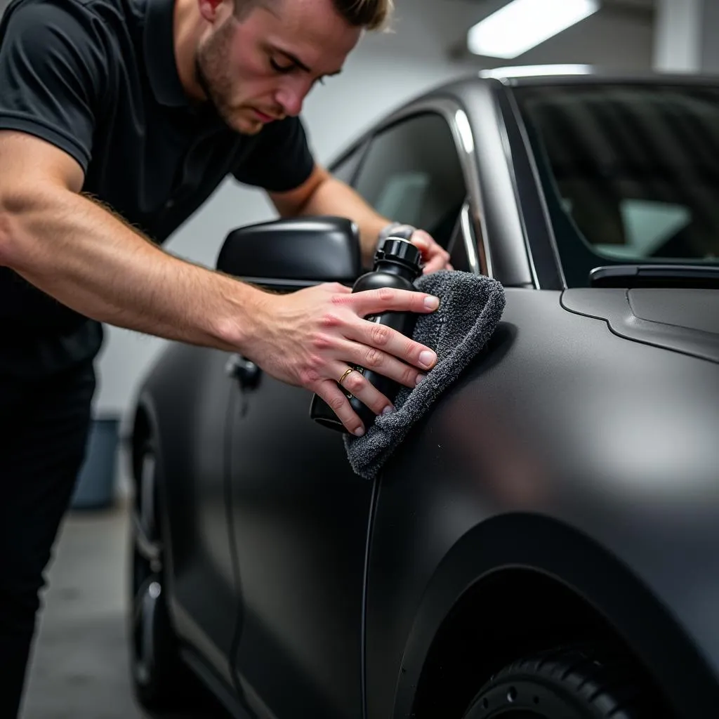 Detailing a Car with Black Satin Paint