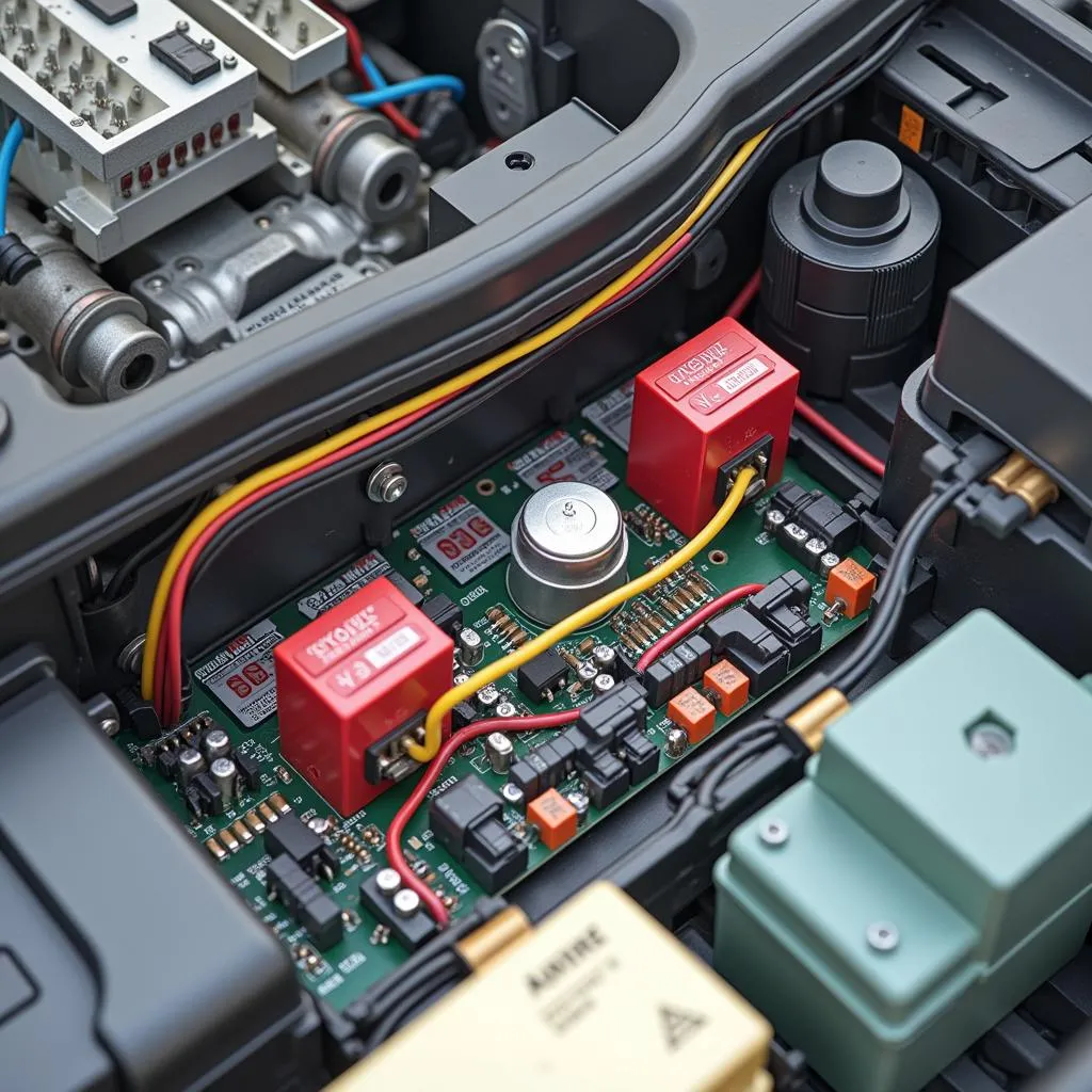 Complex Wiring Diagram of a Car's Electrical System