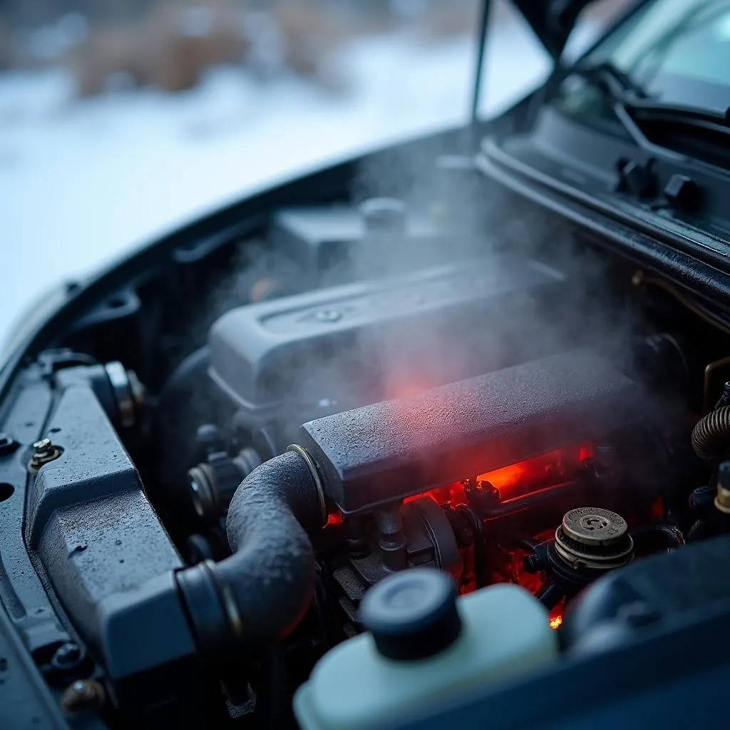 Car engine overheating in winter