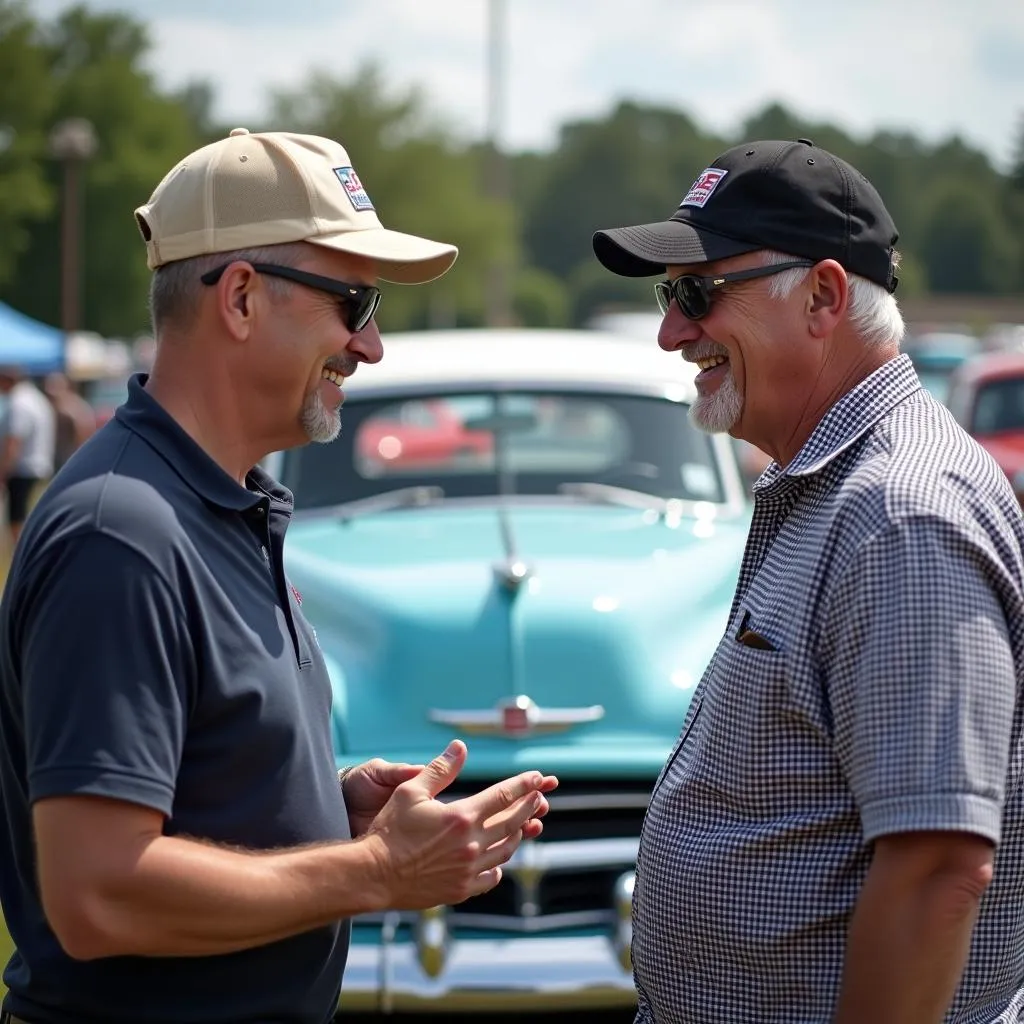 Car Enthusiasts Chatting at Jacksonville NC Car Show