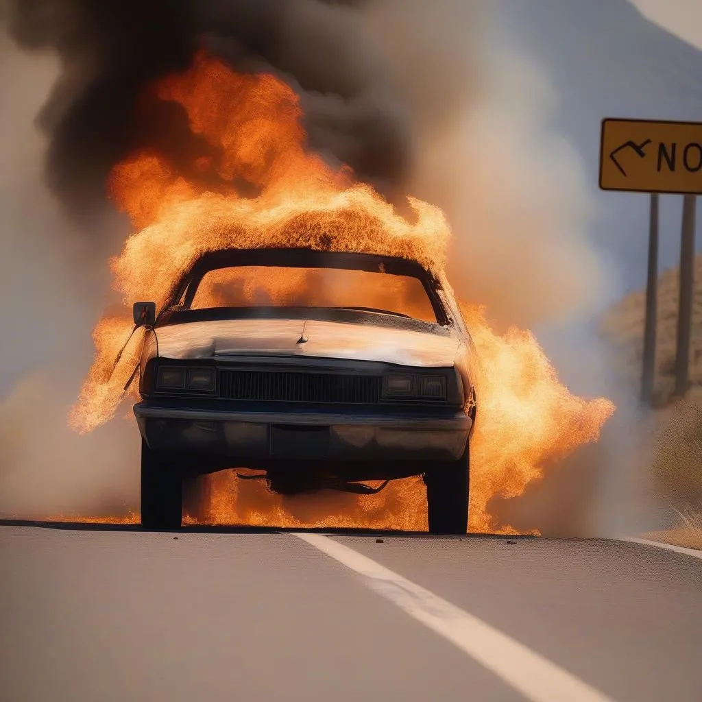 Car fire in Utah