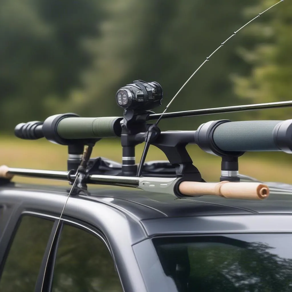 Roof Mounted Car Fishing Pole Holder for Storage and Safety