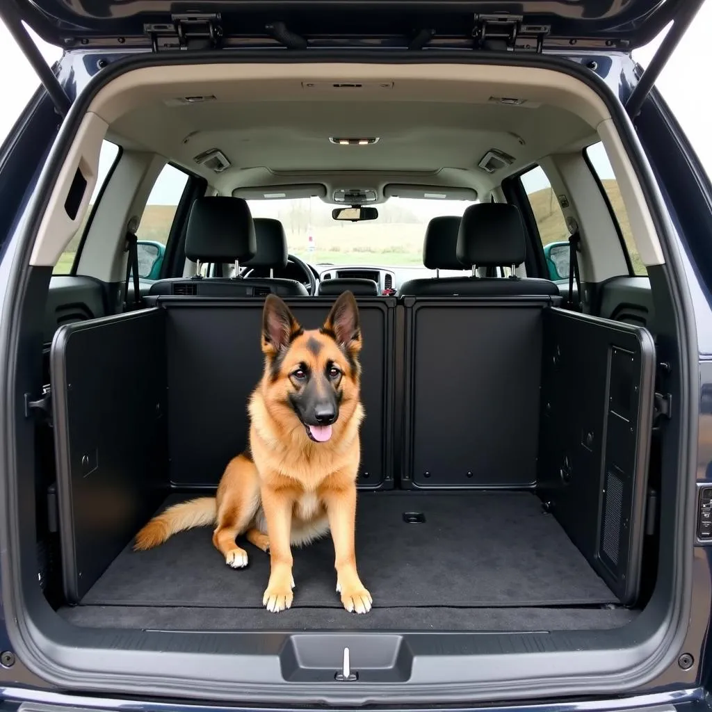 Car Interior with Pet Partition