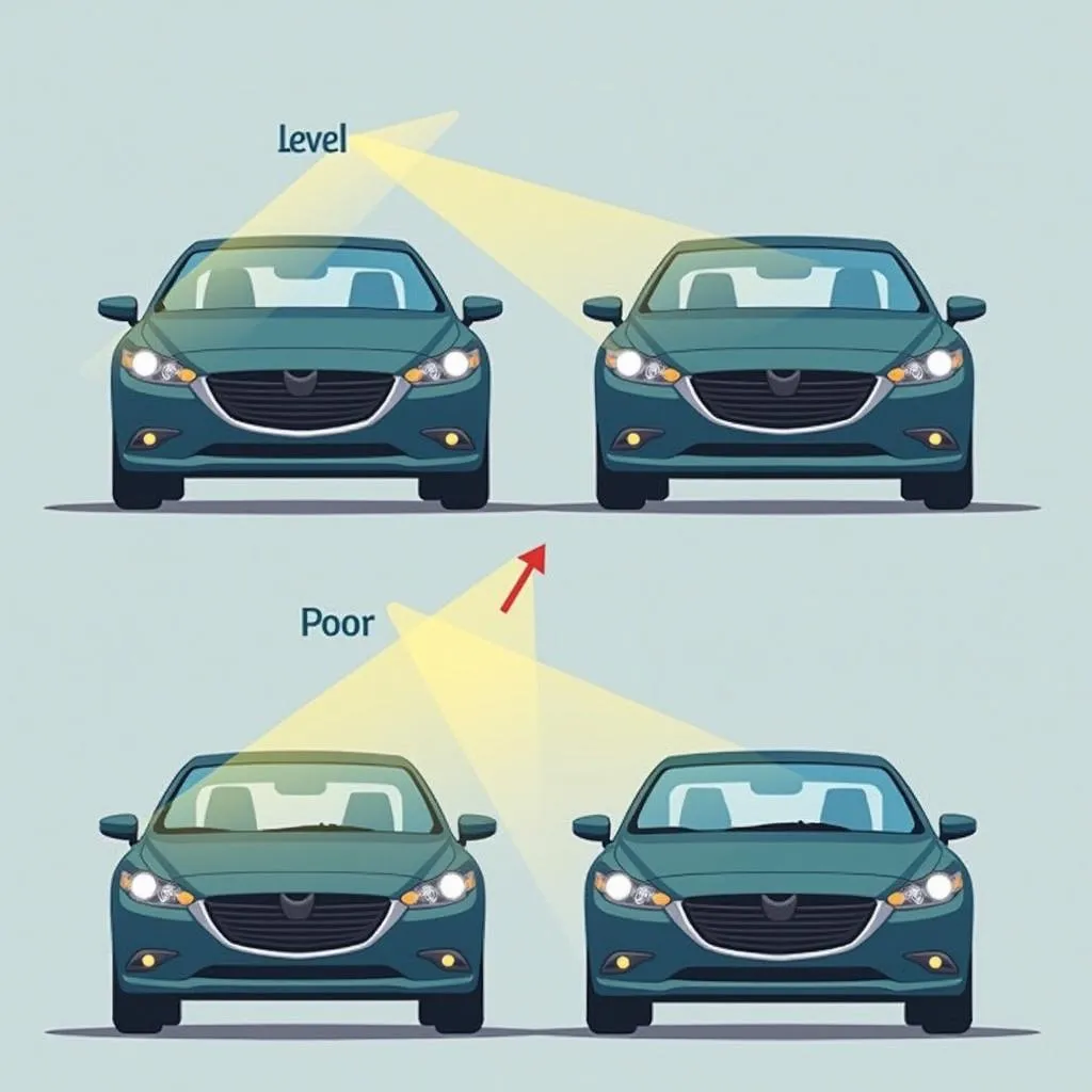 Impact of car leveling on headlights