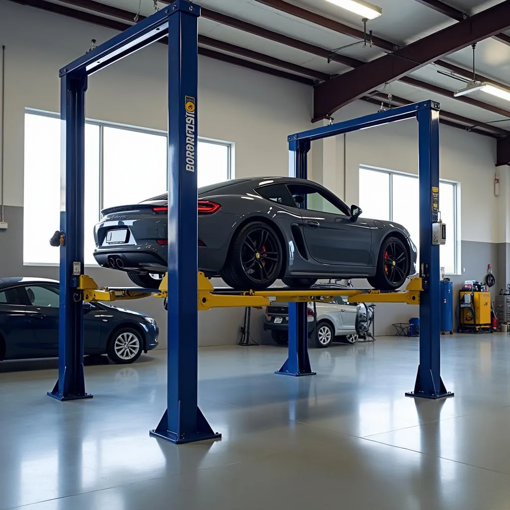 Car Lift Installation in a Professional Garage