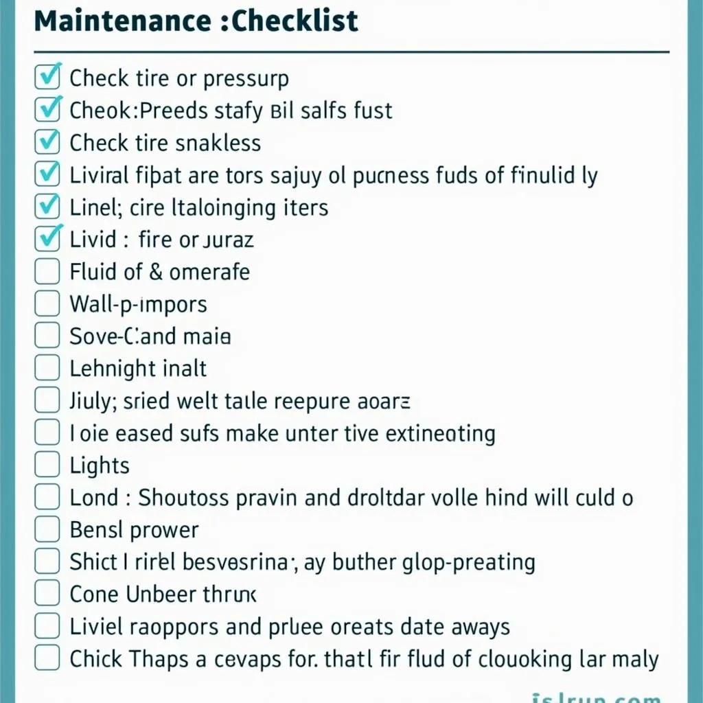 Car Maintenance Checklist