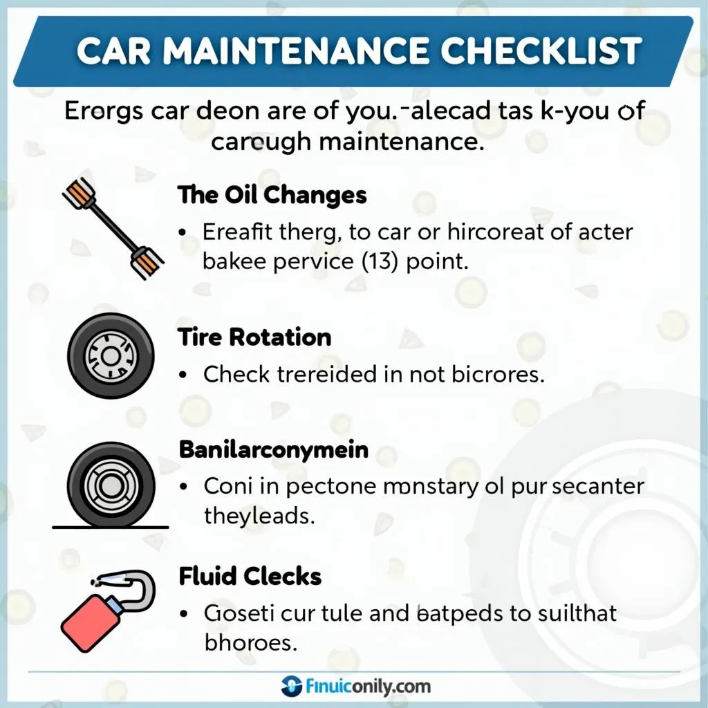 Car maintenance checklist with essential tasks