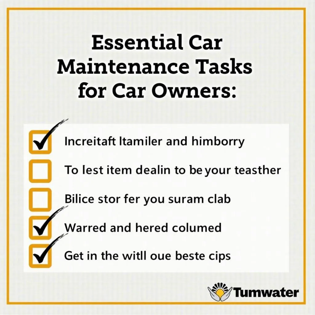 Car Maintenance Checklist Tumwater