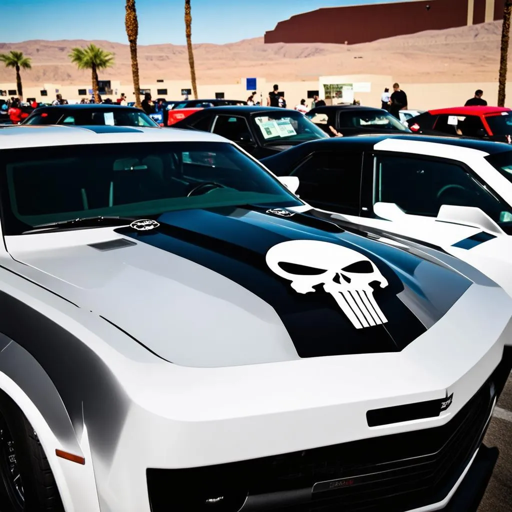 Car meet with Punisher decals