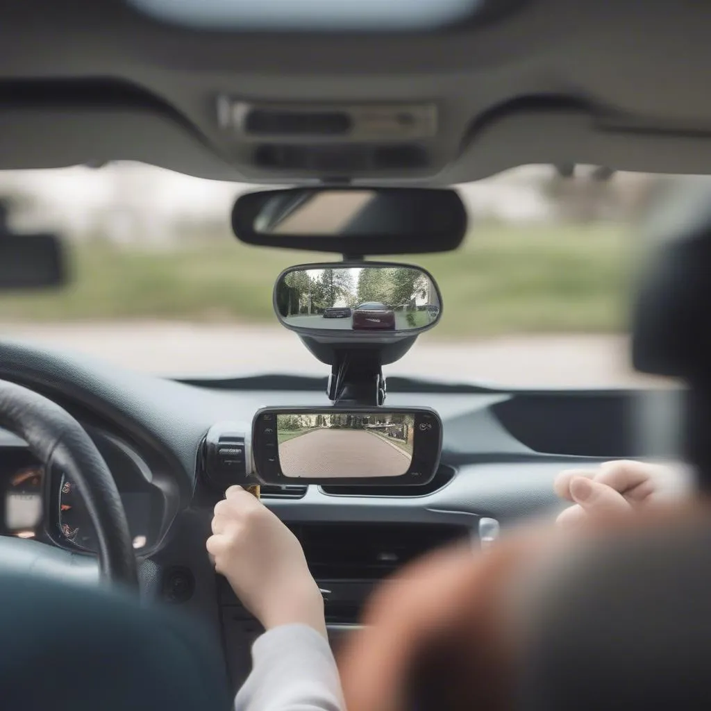 Installing a car mirror cam